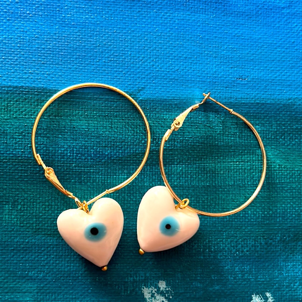 Handmade eye earrings
